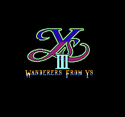 Ys III - Wanderers From Ys (Japan) Title Screen